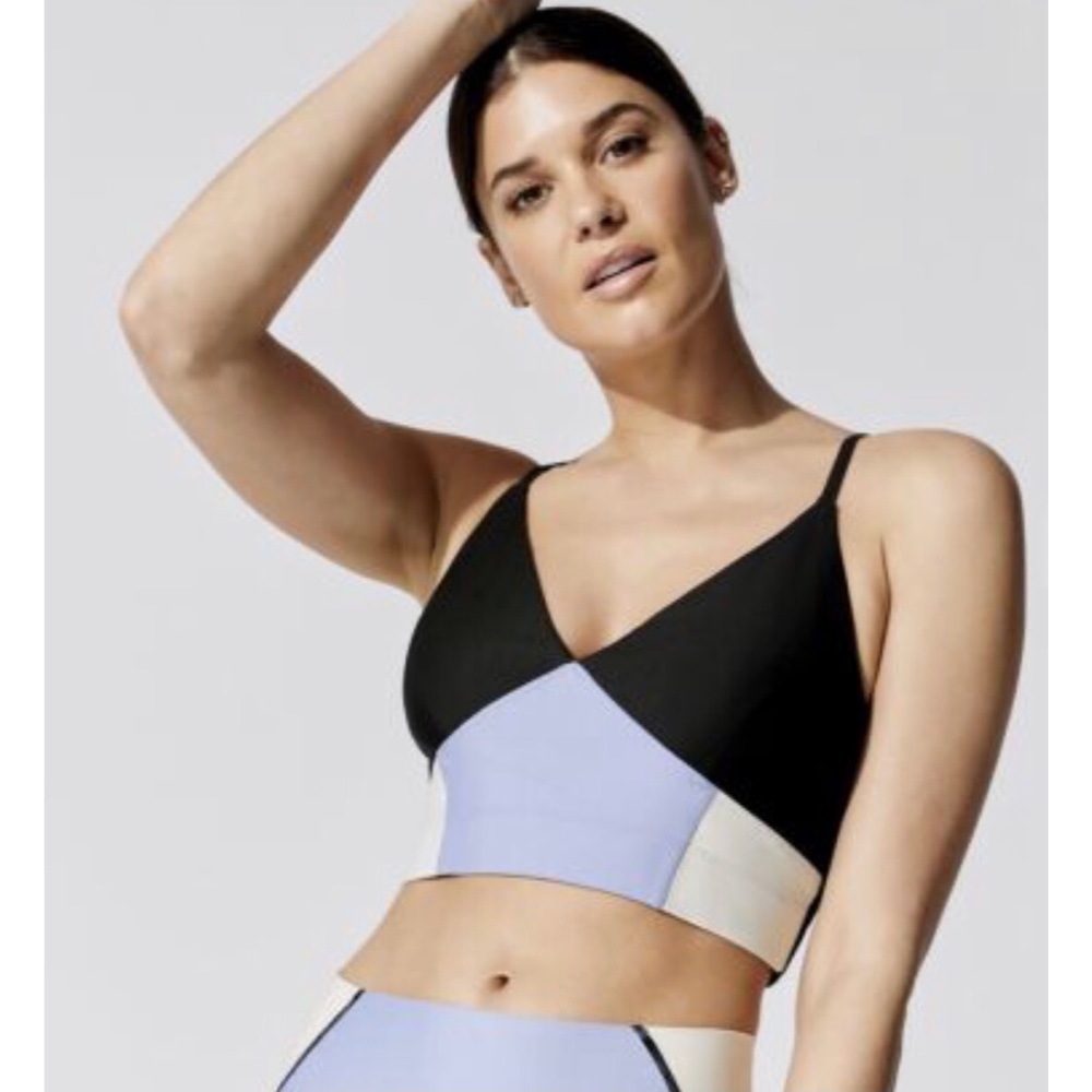 Carbon38 Colorblock Stripe Bra Top Small NWT